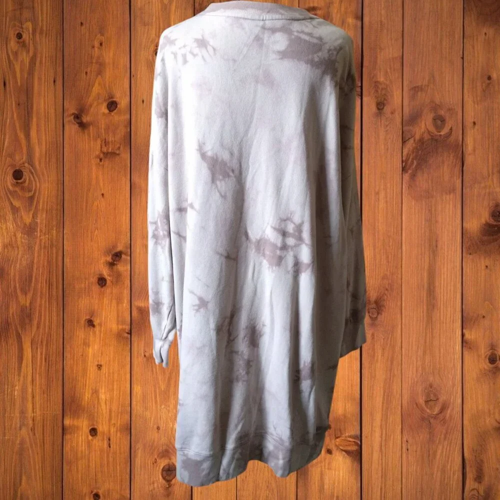 Old Navy Size XXL Long Sleeve Pink Tie Dye Sweatshirt Dress Comfy Lounge